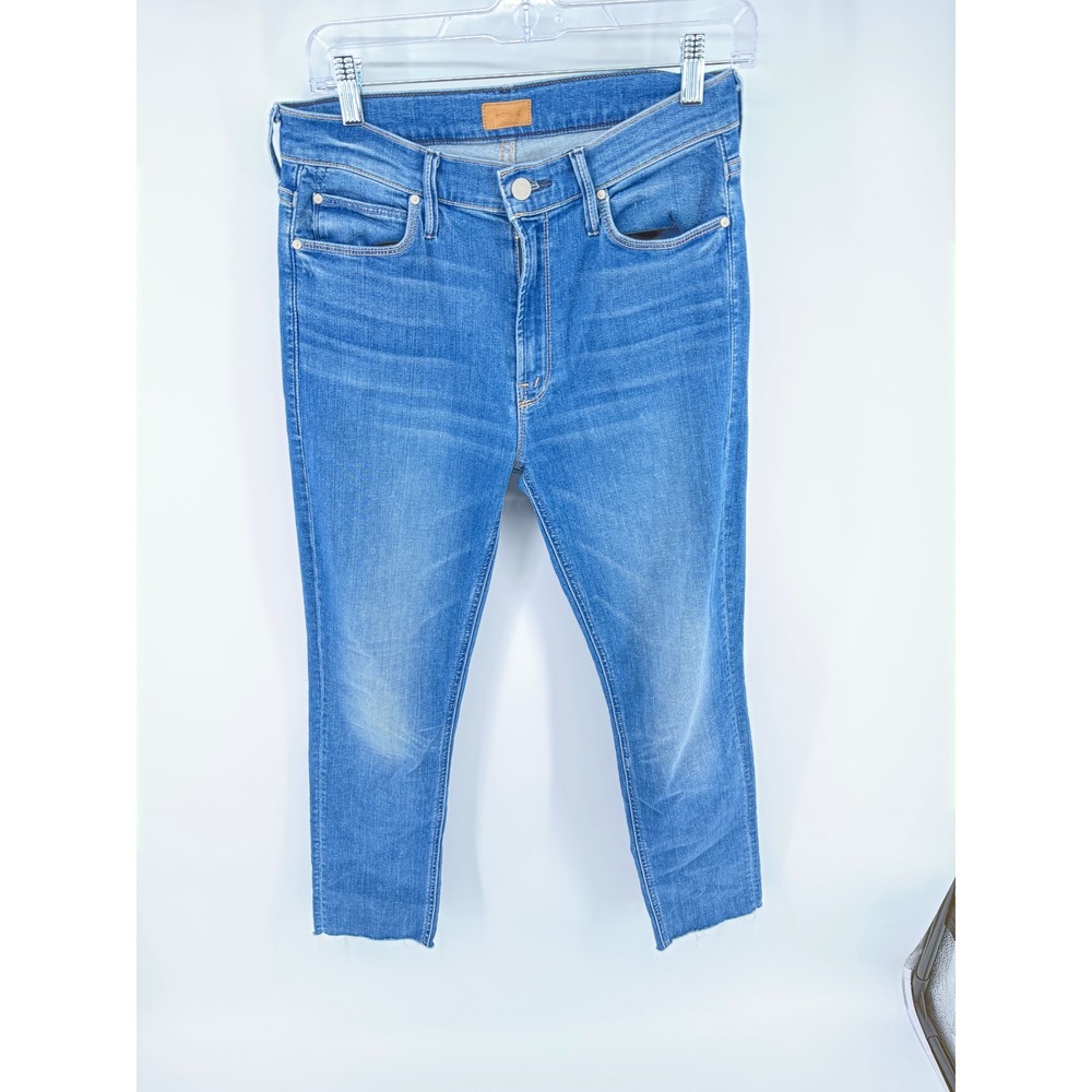 MOTHER The Mid Rise Dazzler Ankle Fray Jeans Birds of Paradise Size 29